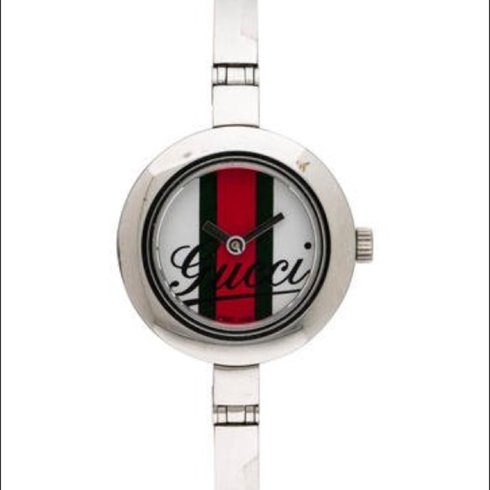 GUCCI 105 Series Striped Watch